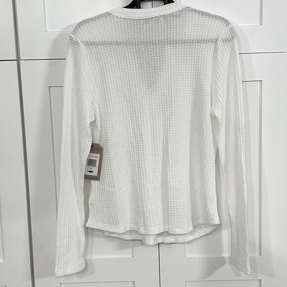 Frye and Co. Womens Long Sleeve Ribbed Henley Shirt - M - NWT - Picture 6 of 6